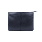 Ashlin Designer - Grande pochette Emerson en cuir foulonnE naturel pour iPad/MacBook de 11 po - bleu marine-Livré avec une fermeture à glissière en métal YKK avec un extracteur en cuir