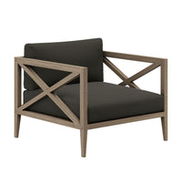 Modway Northlake Outdoor Teak Armchair - Flint Grey-Sturdy Teak Wood Construction