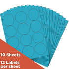 JAM Paper Round Circle Label Sticker Seals, 1 2/3" Diameter, Lunar Blue, 120 Pack-Lunar Blue