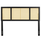 Modway Delmare Cane King Headboard - Black-Interchangeable Bed Frame Options
