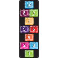 Ashley Productions Smart Poly The Original Fun Mat Mat Runner - 15.5" x 47" - Numbers 1-10 - Chalk loop-Measurements and Design: The Chalk loop Numbers 1-10 Mat Runner measures 15.5" x 47".