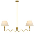 Modway Wave Squiggle 2-Arm Pendant Light - Brass-ETL Listed and Approved