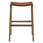 Modway - Saoirse Cuir Tabouret de bar en bois - Brun noyer - Ensemble de 2-8