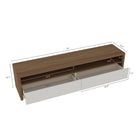 Manhattan Comfort Duncan 70" Modern TV Stand - Maple and Off White-Recommended for up to a 55" TV Screen