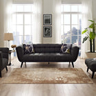 Modway Rosina Distressed Vintage Medallion Area Rug - 5 ft W x 8 ft L - Tan/Cream-Gripping Grooved Rubber Underside