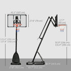 Soozier Adjustable Basketball Hoop with Backboard and Weighted Base-Base can be filled with sand or water for stability
