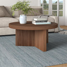 Hudson&Canal Holm 32"W Round Coffee Table - Satin Walnut-Clean with a soft, dry cloth and no harsh chemicals or abrasive cleaning materials