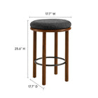 Modway - Fable Tissu Boucle Tabourets de comptoir - Charbon de bois en noyer - Ensemble de 2-Siège rond rembourré