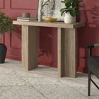 Hudson&Canal Dimitra 42"W Console Table - Antiqued Grey Oak-Finished in wood-look antiqued gray oak