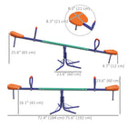 Outsunny - Balançoire à bascule en métal pour enfants, 2 places, rotation à 360° - Multicolore-La longueur réglable peut être ajustée par des vis sur deux longueurs 