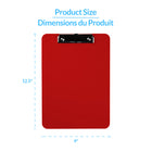 Davis Group - Planchettes à pince en plastique, format lettre, 9 po l x 12 po H – Rouge - 6 par paquet-L’accrochage de la planchette se fait à l’aide de la boucle de suspension rétractable
