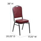 Flash Furniture – Chaise banquet empil Hercules, dos couronne, vinyle bourgogne, siège de 2,5 po, structure argentée, 4/paquet-Mousse ignifuge CA117