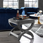 Modway Expound Upholstered Nailhead Trim Performance Velvet Ottoman - Grey-Performance Velvet Upholstery