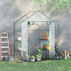Outsunny 3-Tier Mini Greenhouse with 4 Shelves - Roll-Up Door & Weatherized Cover - Clear- Shelves to hold your plant pots   
 