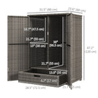 Outsunny - Armoire de rangement extérieure en osier avec étagères-Tressé à la main avec de l’osier en plastique PE imperméable pour un style tropical résistant à l’eau