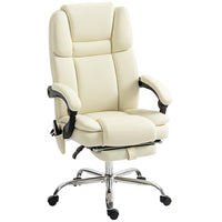 Vinsetto Executive Massage Office Chair - White-Six vibrating massage points with three modes, three intensities and a timer