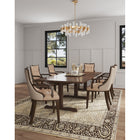 Manhattan Comfort Fifth Avenue 22.5" Traditional Faux Leather and Velvet Upholstered Dining Armchair - Tan - Set of 2-Frame Made of Solid Beech Wood with Rich Walnut Finish