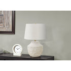 Monarch Specialties 20" H Table Lamp - Cream Concrete / Ivory / Cream Shade-Attached with a 5ft transparent cord, this lamp uses a rotary switch to hold a single bulb (not included) for a maximum output of 100w/120v, easily illuminating those dark corners