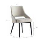 Manhattan Comfort Tremont 21.7" Modern Leatherette Upholstered Dining Chair - Stone - Set of 2-Upholstered in Luxurious Leatherette with Fine Stitching 