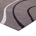 Modway Therese Abstract Swirl Area Rug - 5 ft W x 8 ft L - Charcoal Black/Ivory-Gripping Jute Fabric Underside