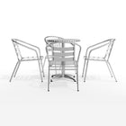 Flash Furniture – Table ronde de 23,5 po en aluminium avec 4 sièges à traverses, intérieur/extérieur (TLH24RD017BCHR4)-Assemblage nécessaire