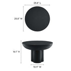 Modway Caspian Round Concrete Coffee Table - Black-Concrete Overlay