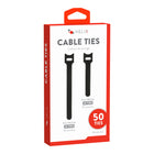 Helix Velcro Cable Ties - Black - 50 Pack-Reusable 
