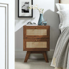 Modway Soma 2-Drawer Nightstand - Walnut-MDF and Particleboard