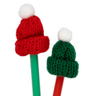 General Supply Goods + Co Black Gel Pens With Winter Hats - 0.5 mm - 4 Pack-Features soft, mini knit caps in winter-inspired colours