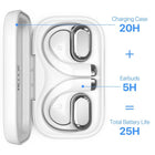 MyBat Open-Ear Wireless Earbuds - XL - White Candy Swirl Design - White-Rich bass sound and easy touch controls