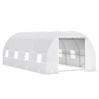 Outsunny Walk-in Polytunnel Greenhouse 20 x 10 x 7ft for Backyard- Ideal way to extend your growing season and protect plants
 