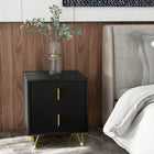 HOMCOM - Table de chevet avec pieds en métal pour chambre - noir-Fonctionne parfaitement comme table de chevet, table d’appoint pour le canapé ou petit organisateur pour les espaces compacts