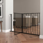 PawHut 30"- 57" Extra Wide Dog Gate with Double Locking System - Black-Colour: Black