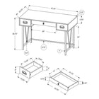 Monarch I 7414 Wood Grain with Black Metal Computer Desk - Taupe-Modern industrial style in a compact size suitable in any space