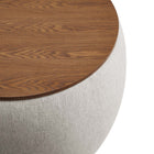 Modway Perla Woven Heathered Fabric Upholstered Storage Ottoman - Heathered Weave/Ivory-8