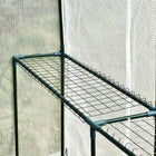 Outsunny 73" x 47" x 75" Walk-in Greenhouse with Roll-up Door and 4 Shelves - White- 4 wired panels to provide ample space for plant storage and allow them for healthy breathing   
 
