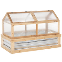 Outsunny Wooden Cold Frame Greenhouse - Natural- The greenhouse can be used alone or in combination to meet your different needs
 
