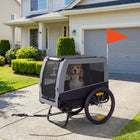 PawHut Dog Bike Trailer, Dog Cart for Bicycle with Support Feet-Two Φ 51cm wheels absorb bumps for smooth rides