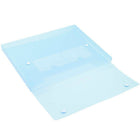 JAM Paper - Portefeuille en plastique avec fermeture à deux boutons - 9 1/2 x 12 1/2 x 3/4 - Bleu translucide-Quantité : Vendu à l'unité