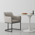 Manhattan Comfort Serena 23.03" Modern Leatherette Upholstered Dining Armchair - Light Grey-Upholstered in Beautiful Leatherette with High Density Foam Filled Padding