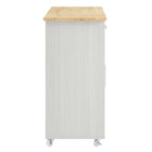 Modway Cuisine Kitchen Cart - White Natural-Full-Glide Drawers