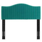 Modway Brielle Channel Tufted Performance Velvet Twin Headboard - Teal-Dense Foam Padding