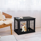 PawHut 26" Wooden Pet Crate Kennel with Double Door Entrance - Black-2 ways of entry for your dogs easy accessibility 