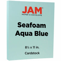 JAM Paper 100 lb Matte Cardstock - 8.5" W x 11" H - Aqua Blue - 50 Pack-Aqua