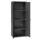 Manhattan Comfort Fortress Modern Garage Cabinet - 30.3" W x 74.8" H - Charcoal Grey-Wall Brackets Included for Product Durability