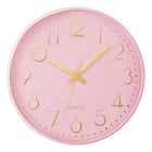 Monarch Specialties 9108 12" Round Wall Clock - Pink Face/Pink Frame-Add an charming contemporary touch to your decor with this sleek 12" round wall clock featuring a chic pink face set against a stylish pink frame