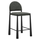 Modway Hayley Upholstered Fabric Counter Stool - Black Anthracite-Versatile Counter Stool