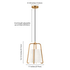 Hudson&Canal Marduk 11" Wide Pendant with Fabric Shade - Brass/White-Clean with a soft, dry cloth and no harsh chemicals or abrasive cleaning materials