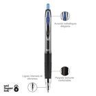 uni-ball - Stylos gel rétractables 207 – 0,7 mm – bleu – paquet de 3-paquet de 3