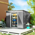 Outsunny 8.5' x 6' Garden Storage Shed with Skylight - Grey-Its robust, galvanized steel construction ensures durability
